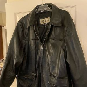 Timeless heavy black Men’s leather hip length coat